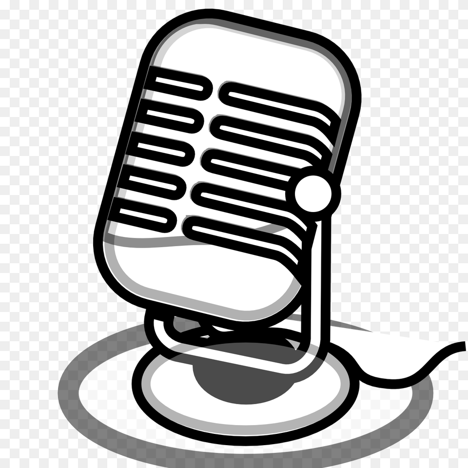Download Hd Radio Mic Clip Art Microphone Images Black And White, Electrical Device, Smoke Pipe Png