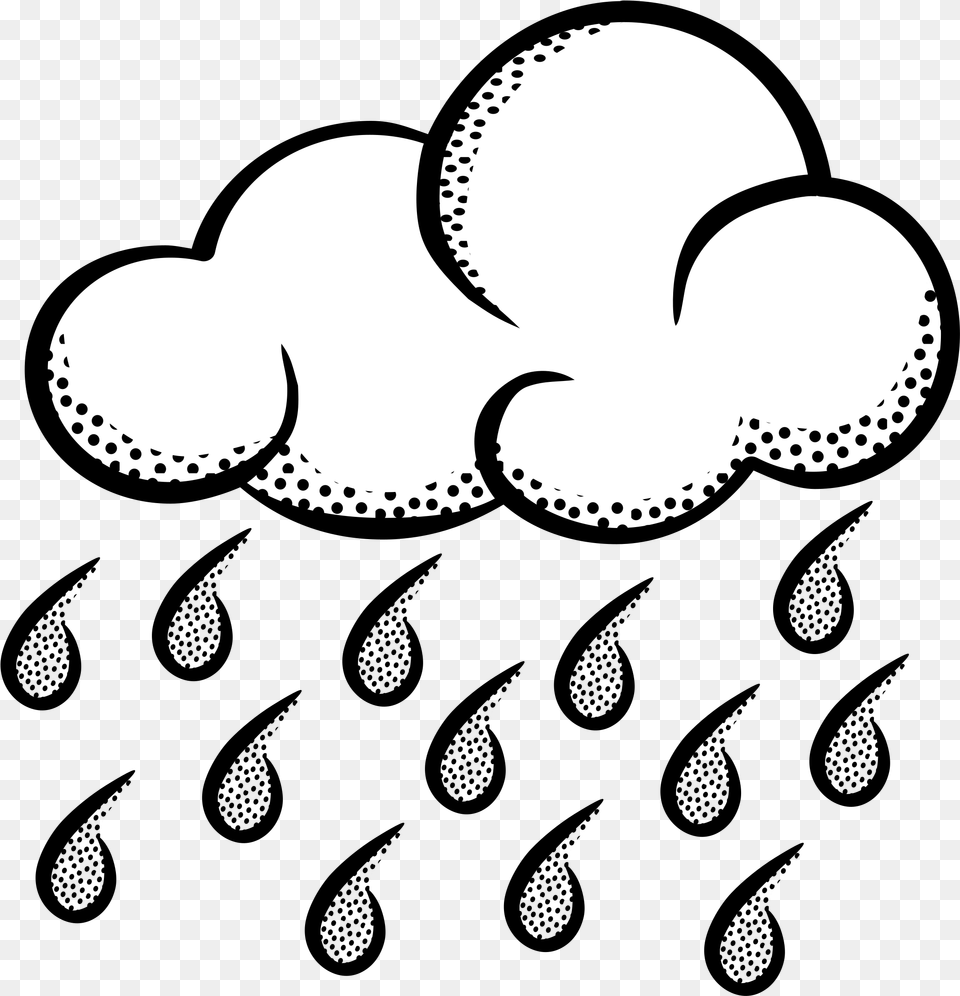 Download Hd Rain Cloud Clipart A Raincloud And Snow Cloud Clipart Black And White, Stencil, Animal, Fish, Sea Life Free Transparent Png