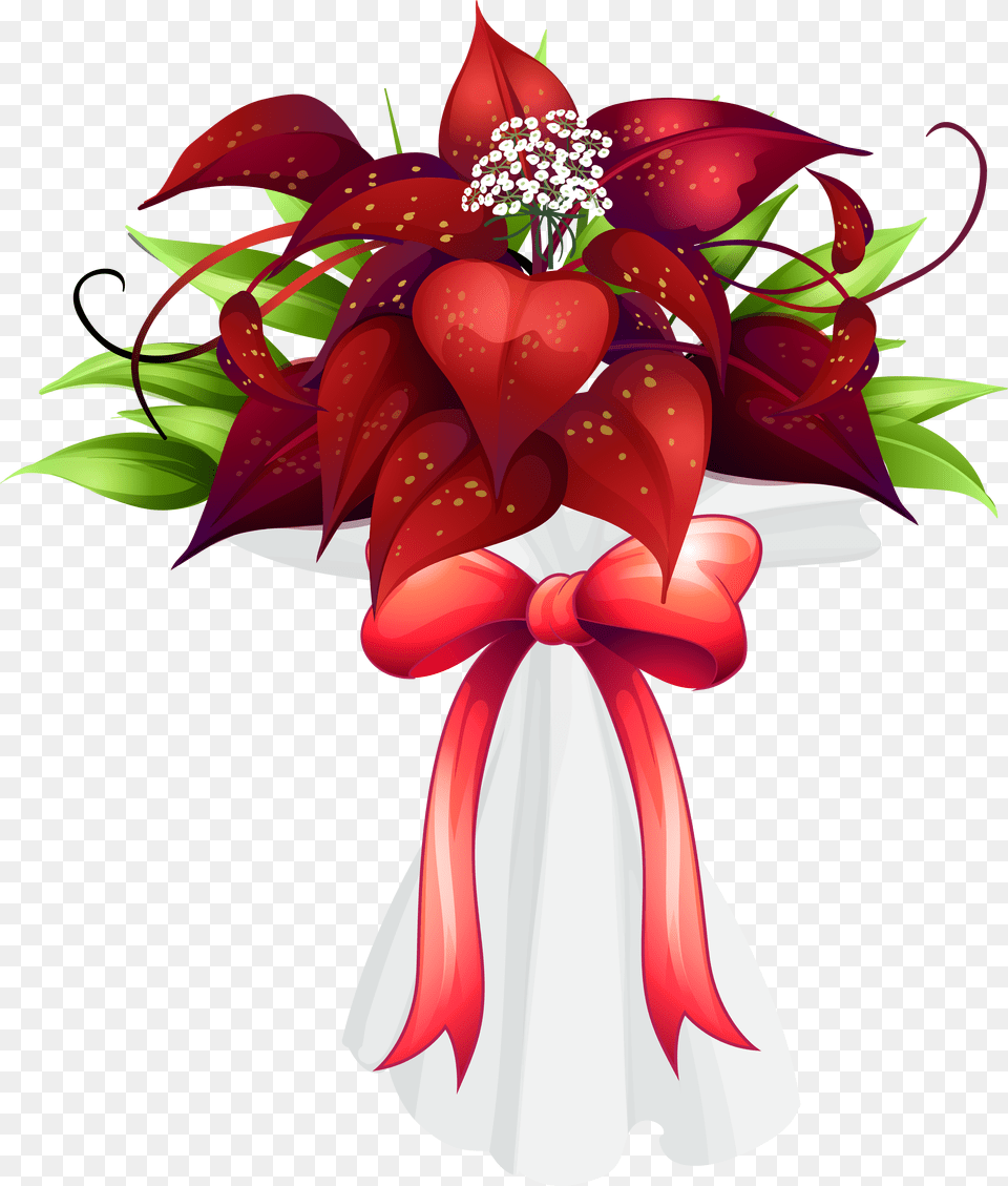Download Hd Red Flowers Bouquet Clipart Image Birthday Flowers Buke Clipart, Art, Floral Design, Flower, Flower Arrangement Png