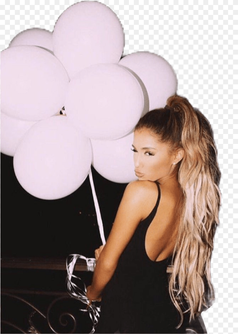 Download Hd Report Abuse Ariana Grande On Her Birthday Ariana Grande Birthday, Balloon, Adult, Person, Woman Free Transparent Png
