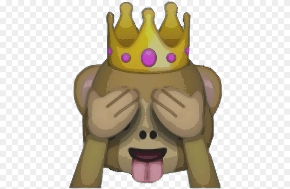 Download Hd Report Abuse Monkey Emoji Transparent Monkey With A Crown, Accessories, Jewelry, Birthday Cake, Cake Png Image