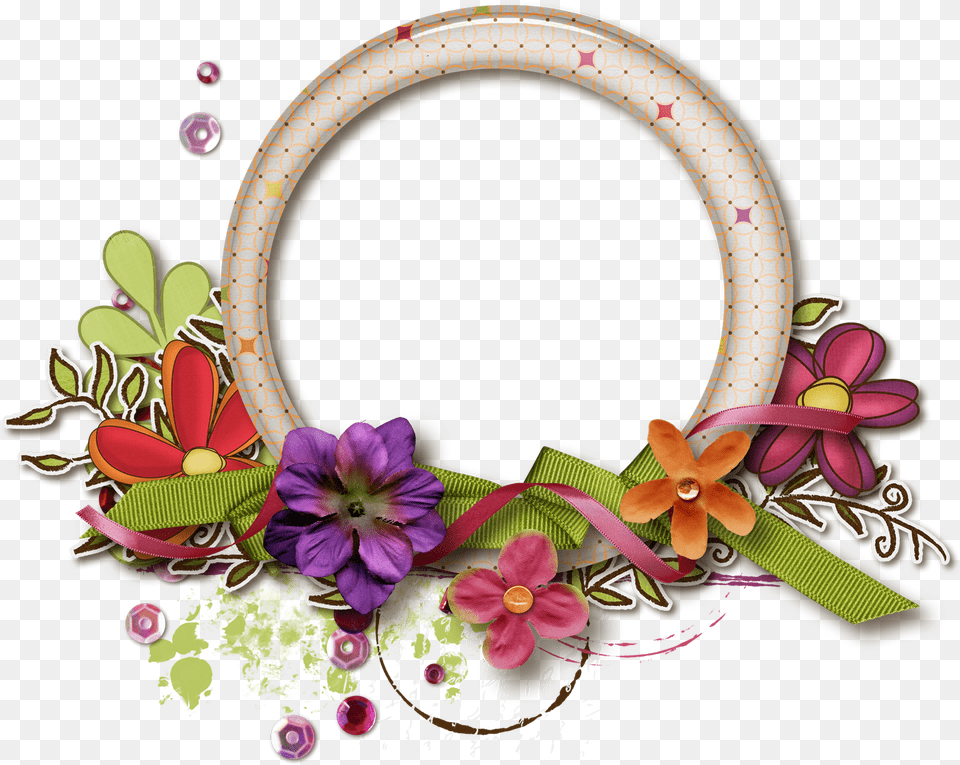 Download Hd Round Flower Frame Round Frame Flower Hd Flower Frame Hd, Art, Graphics, Purple, Floral Design Free Png