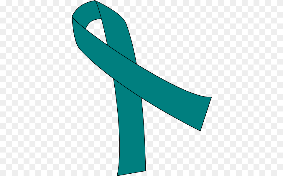 Download Hd Saam Ribbon No Background Image Teal Ribbon Clipart, Accessories, Formal Wear, Tie, Symbol Free Transparent Png