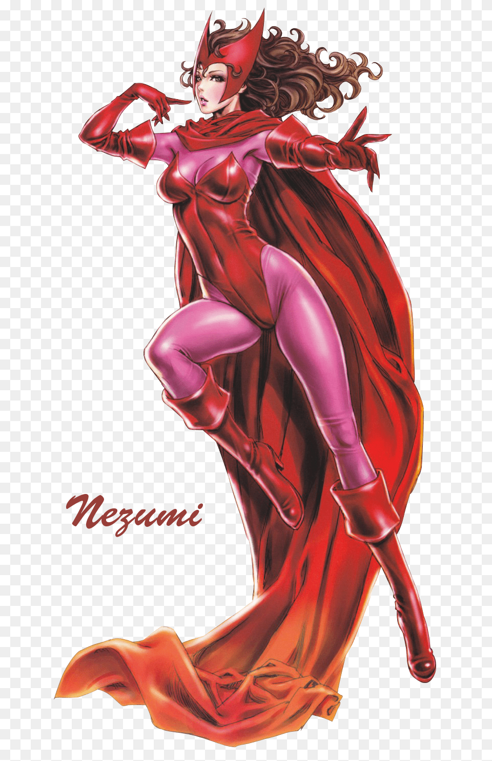 Download Hd Scarlet Witch Marvel Bishoujo Scarlet Witch Scarlet Witch Comics Iphone, Book, Publication, Adult, Person Free Transparent Png