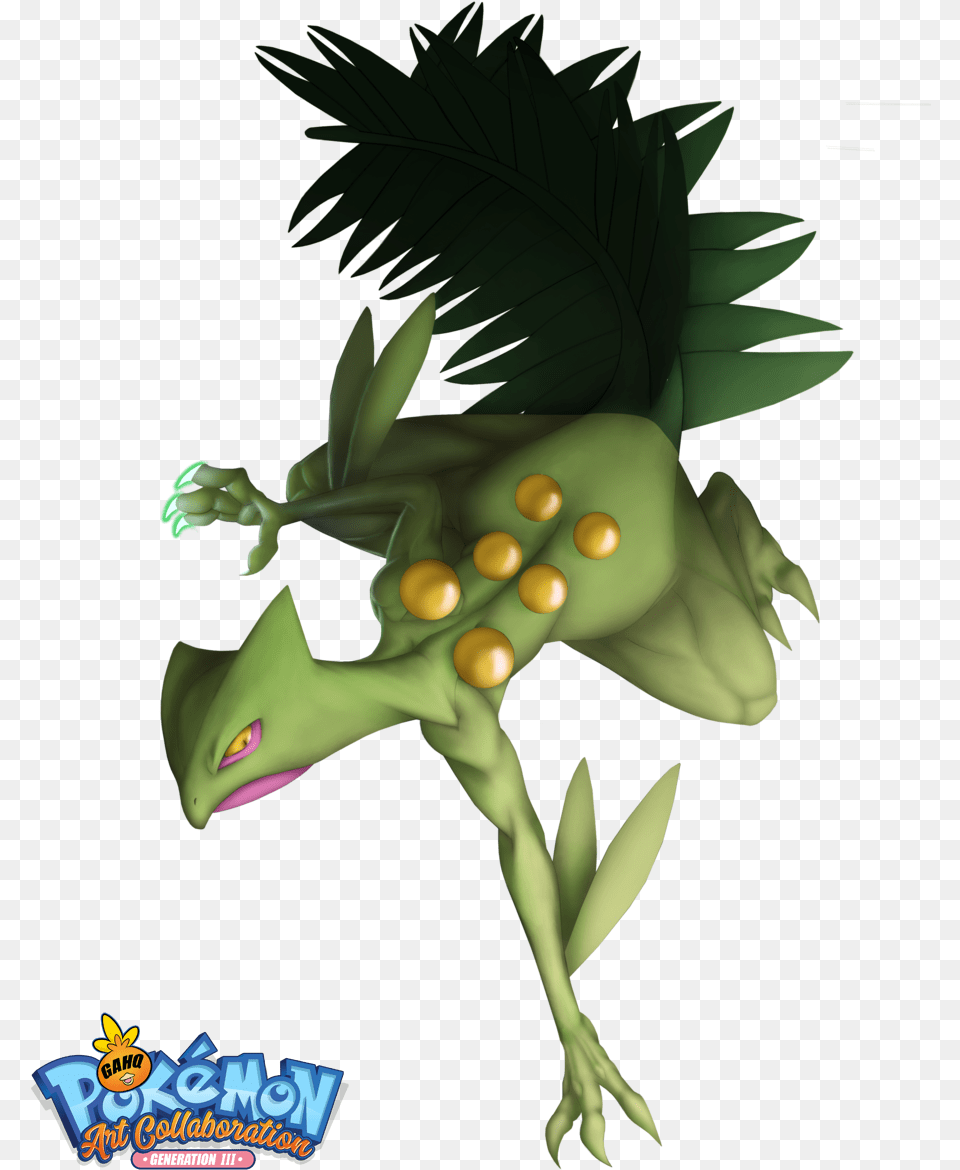 Download Hd Sceptile Using Dragon Claw By 13alrog Pokemon Fictional Character, Animal, Dinosaur, Reptile Png Image