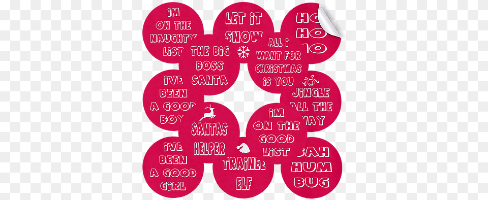 Download Hd Set Of 12 Funny Quotes Christmas Party Stickers Dot, Advertisement, Text, Symbol, Poster Free Transparent Png