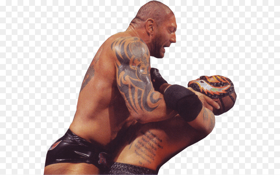 Download Hd Share This Image Batista And Rey Mysterio Batista And Rey Mysterio, Tattoo, Skin, Person, Man Png