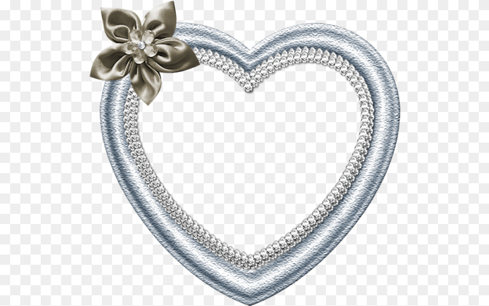 Download Hd Share This Hearts Frame Diamond Heart Photo Frame, Accessories, Jewelry, Necklace Png Image