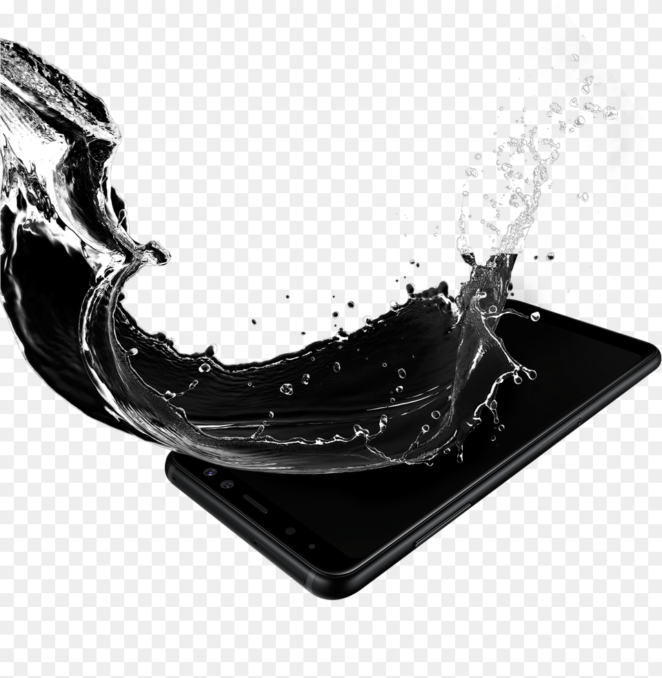 Download Hd Simulated Of Water Splashing Samsung Galaxy A8, Computer, Electronics, Laptop, Pc Png Image