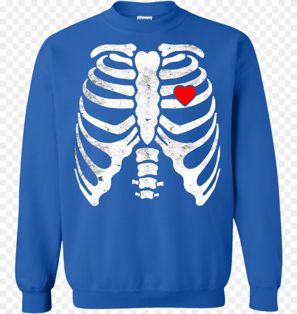 Download Hd Skeleton Heart Rib Cage X Ray Kids Valentines Halloween Shirts For Men, Clothing, Knitwear, Sweater, Sweatshirt Free Png