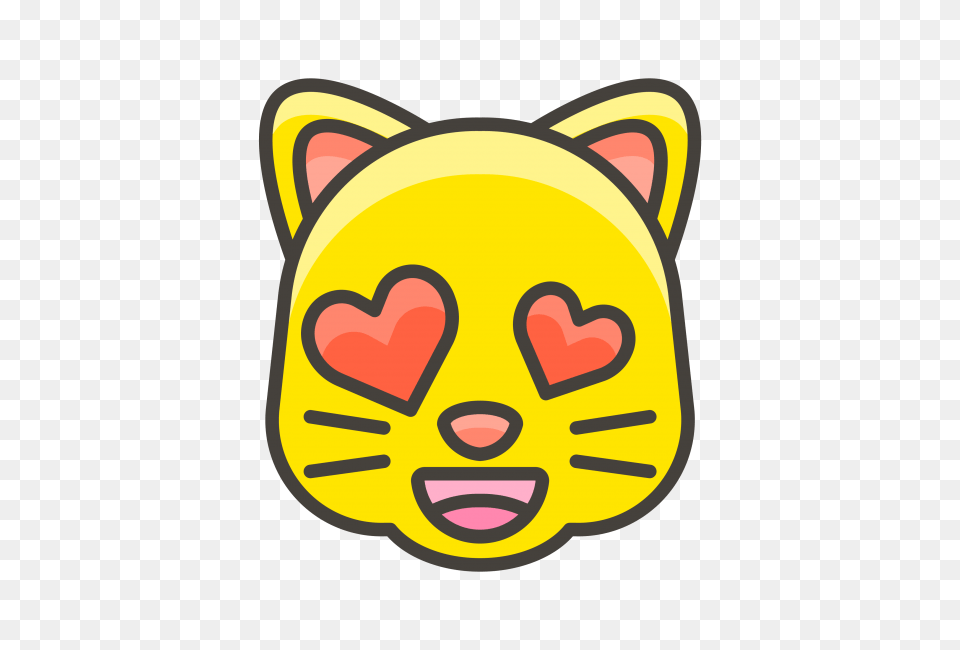 Download Hd Smiling Cat Face With Heart Kitty Cat In Cartoon, Sticker, Ammunition, Grenade, Weapon Png Image