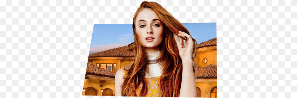 Download Hd Sophie Turner Dark Eye Transparent Sophie Turner Red Hair, Head, Portrait, Photography, Person Png Image