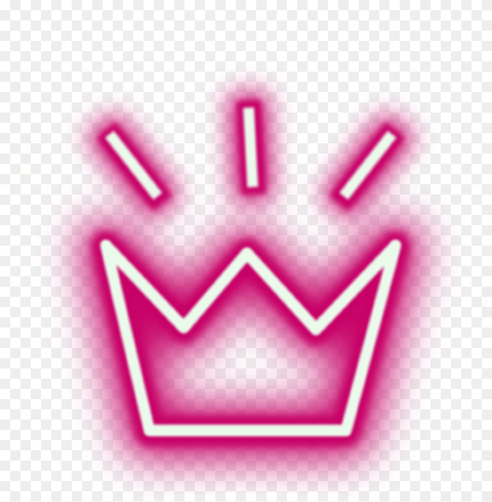 Download Hd Sticker Crown Neon Lights Tumblr Aesthetic Neon Crown, Light, Purple, First Aid Png Image