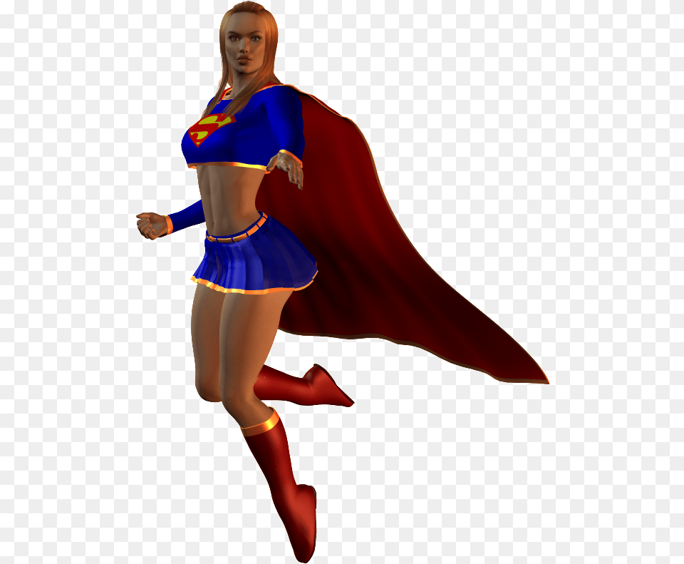 Download Hd Supergirl Superhero, Cape, Clothing, Adult, Person Free Transparent Png
