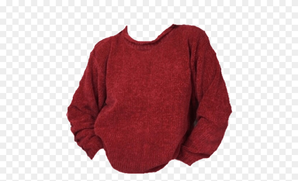 Download Hd Sweater Red Fall Autumn Clothing Polyvore Niche Meme Clothing, Knitwear, Maroon, Sweatshirt, Long Sleeve Png