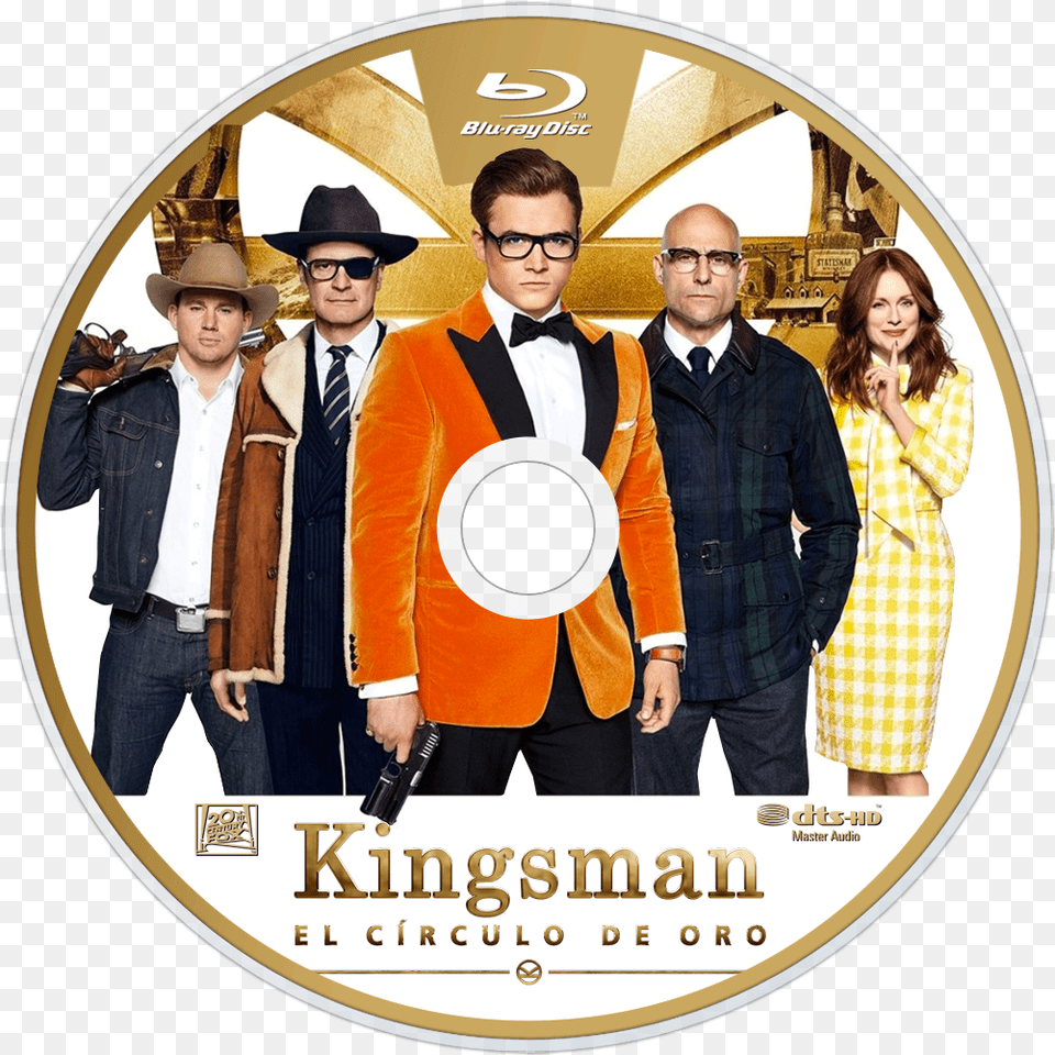 Download Hd The Golden Circle Bluray Disc Image Kingsman Kingsman Golden Circle Dvd, Clothing, Coat, Adult, Person Free Transparent Png