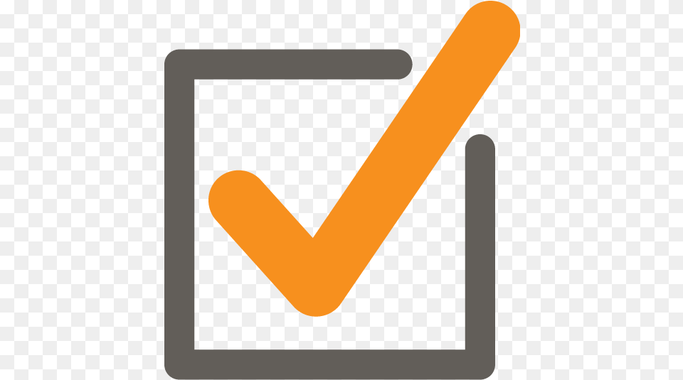 Download Hd Tornado Safety Tips Check Icon Orange Icon Check Mark Orange, Sign, Symbol, Smoke Pipe Png Image