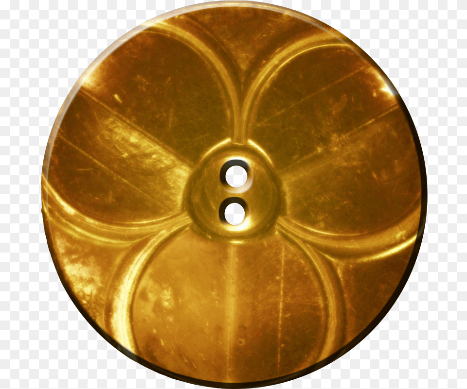 Download Hd Trefoil Button Gold Gold Buttons Transparent Transparent Background Sewing Button, Disk Png