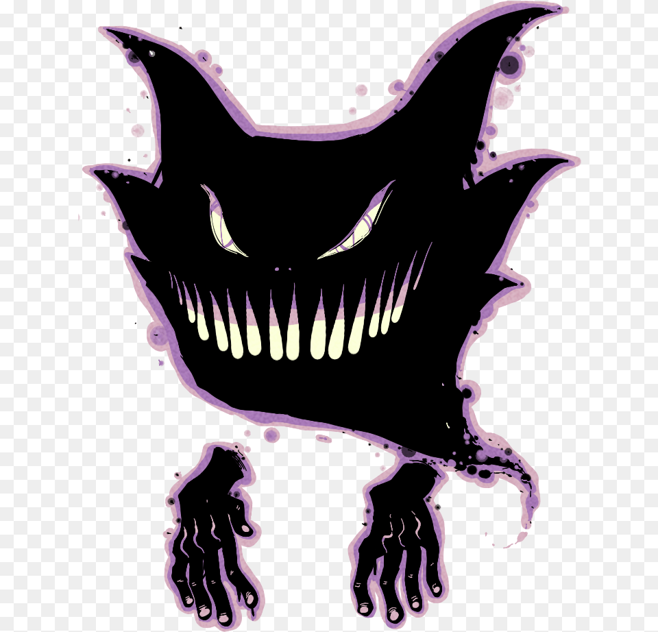 Hd U2022 Pokemon Gengar Haunter Gastly Jesterdex Illustration, Electronics, Hardware, Animal, Dinosaur Free Png Download