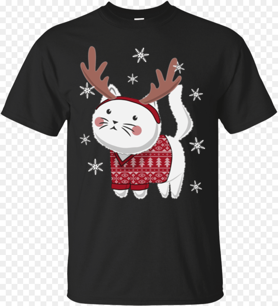 Download Hd Ugly Christmas Sweater Cat Reindeer Antlers Nofx Never Trust A Hippy T Shirt, Clothing, T-shirt Free Png
