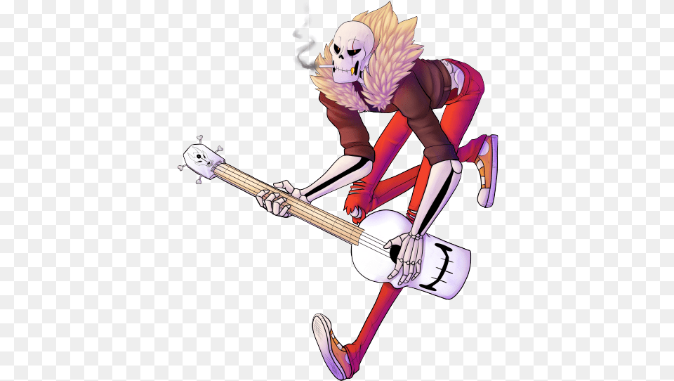 Hd Undertale Underfell Papyrus Rock Music Cartoon, Guitar, Musical Instrument, Adult, Female Free Png Download