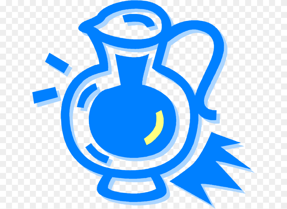 Download Hd Vector Illustration Of Water Pitcher Jug Liquid Emblem, Pottery, Jar, Person Free Transparent Png