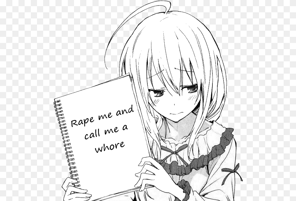 Download Hd View Samegoogleiqdbsaucenao Anime Girl Holding Sign Blank, Book, Comics, Publication, Adult Free Png