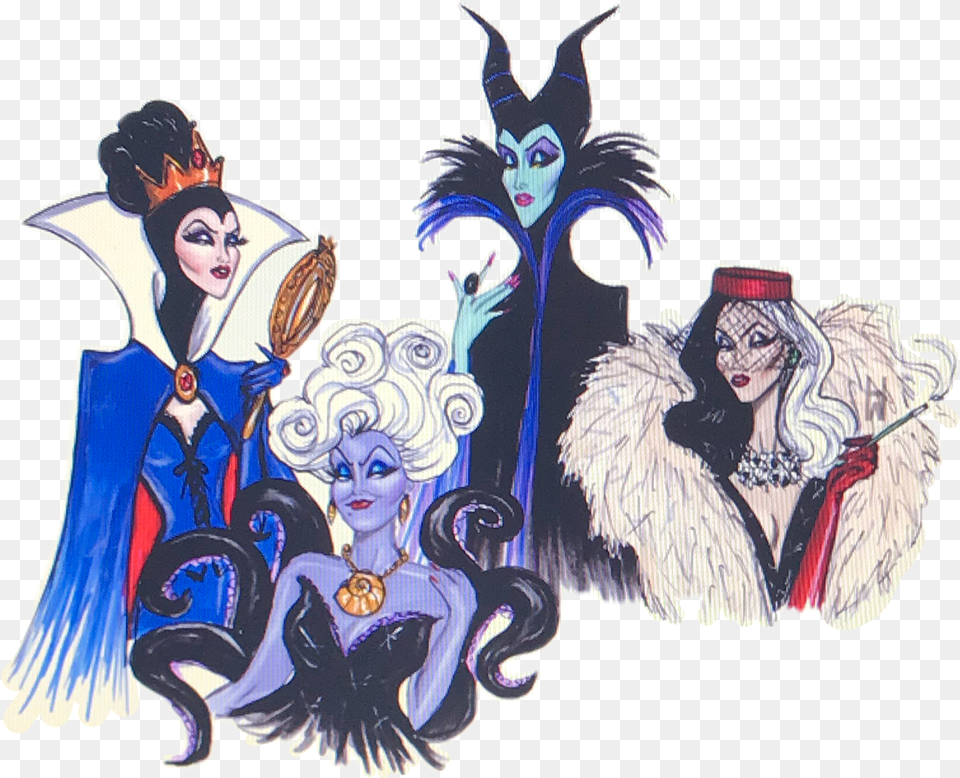 Hd Villain Vogue Disney Freetoedit Transparent Ursula Evil Queen Maleficent Cruella De Vil, Publication, Book, Comics, Adult Free Png Download