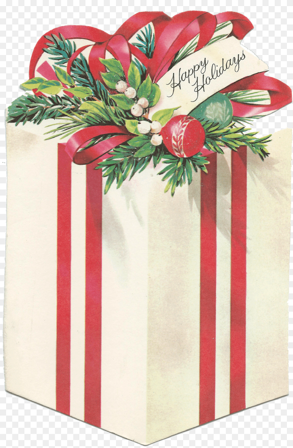 Download Hd Vintage Christmas Presents Vintage Vintage Christmas Gift Clip Art Png Image