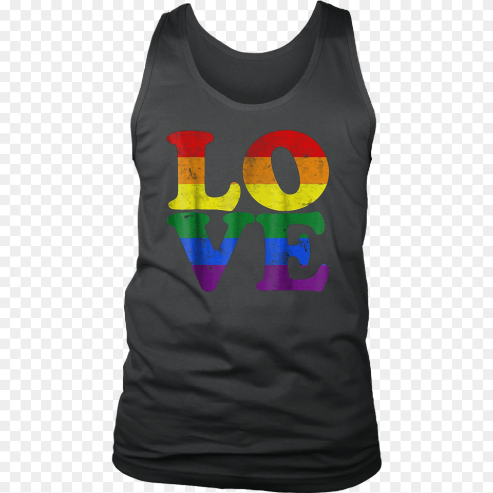 Download Hd Vintage Love Rainbow Flag Lgbt Gay Pride T Shirt Portable Network Graphics, Clothing, Tank Top Png