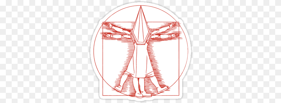 Hd Vitruvian Pyramid Head Sketch, Cross, Symbol, Person Free Png Download