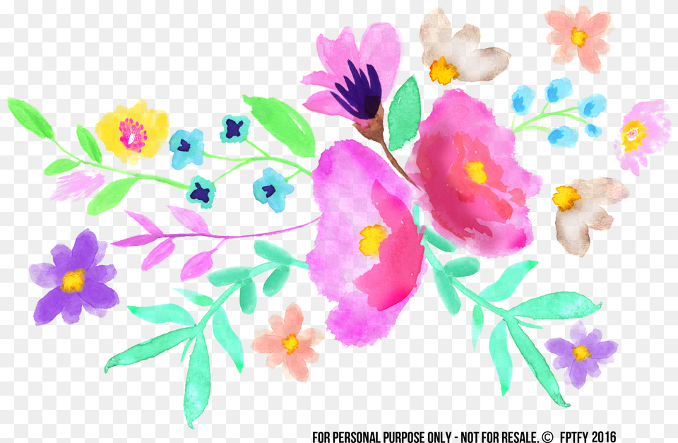 Download Hd Watercolor Spring Flowers Spring Floral Clip Art, Food, Plant, Produce, Pumpkin Png