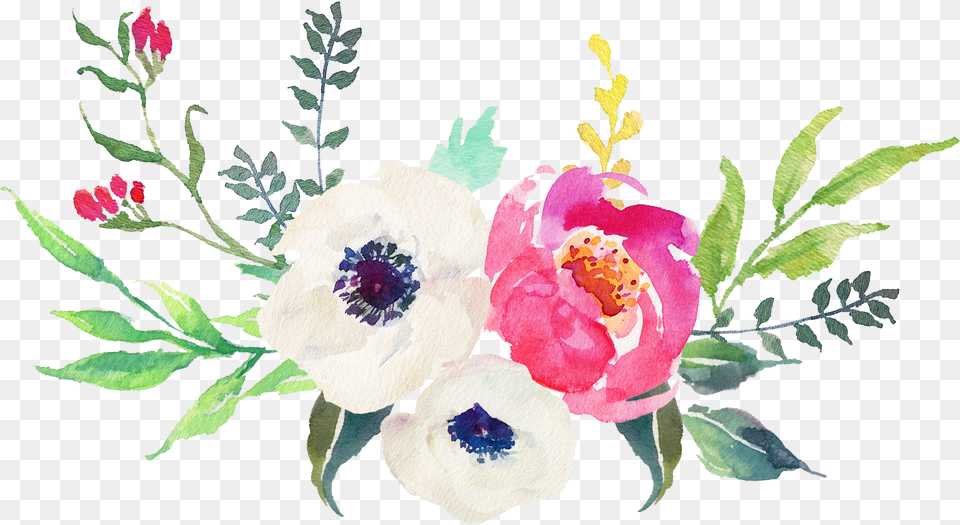 Download Hd Watercolour Stickers Tumblr Flowers Sticker Flower Transparent, Plant, Pattern, Anemone, Art Png
