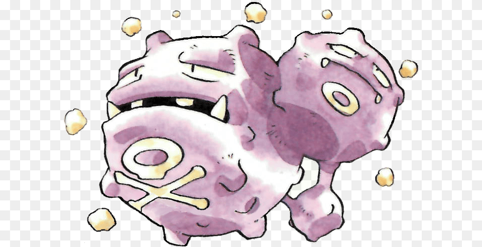 Download Hd Weezing Pokemon Red And Green Official Game Art Pokemon Weezing Red, Animal, Mammal, Pig, Piggy Bank Png Image