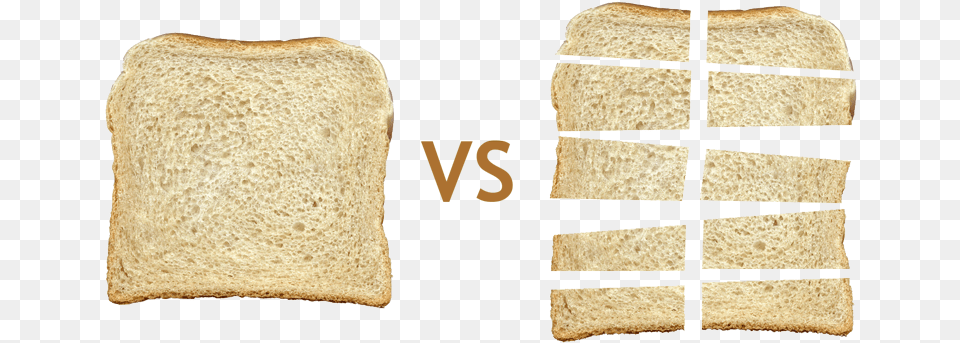 Download Hd Whole Slice Of Bread Vs Pieces Sliced Piece Of Vs Slice, Food, Toast Free Transparent Png