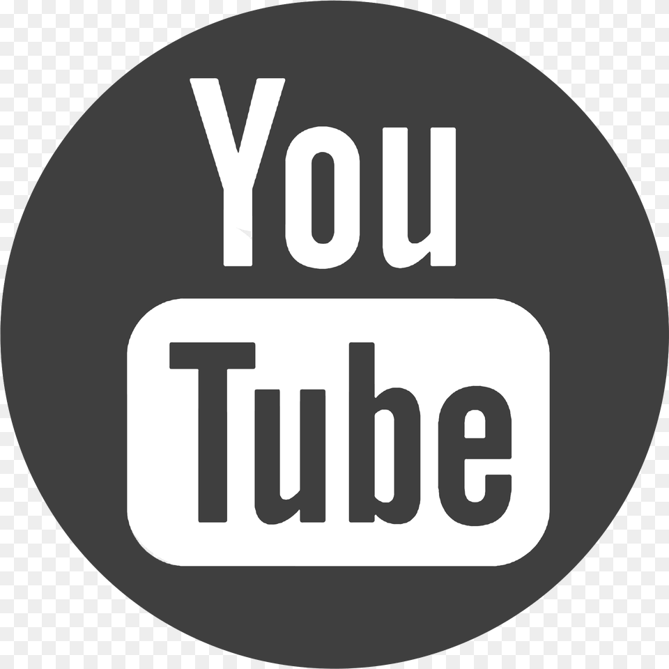 Download Hd Youtube Circle Icon Youtube Icon Black And White, Logo, Disk, Text, Sign Png Image
