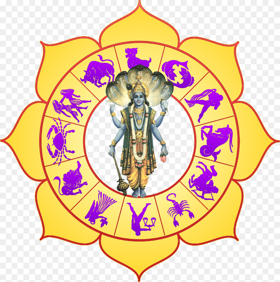 Hd Zodiac Signs Transparent Nicepngcom Lord Vishnu Hd Animation, Adult, Wedding, Person, Woman Free Png Download