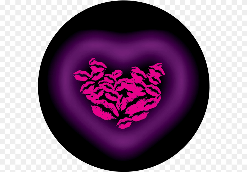 Download Heart And Kisses Apollo Design Csds8049 Heart Circle, Purple Free Png