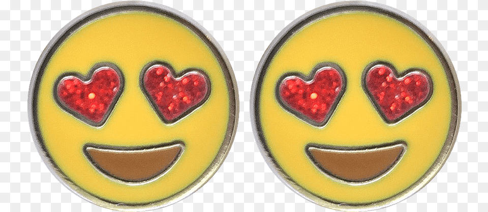 Download Heart Eyes Emoji Earrings Lapel Pin Full Size Smiley, Food, Sweets Free Png