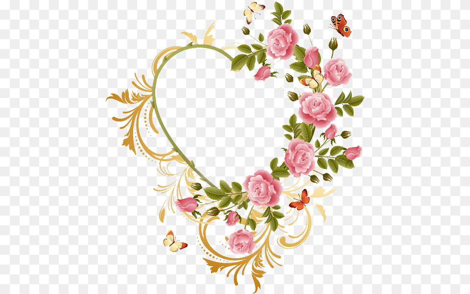 Heart Frame Happy Rose Day Yellow Rose Heart Flower Frame, Art, Floral Design, Graphics, Pattern Free Png Download