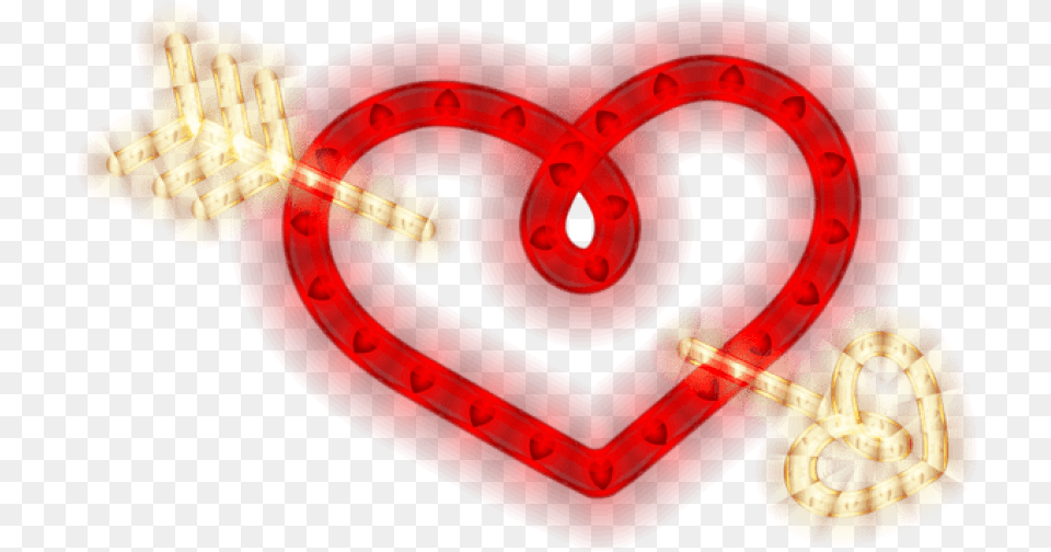 Download Heart With Arrow Glowing Heart Valentine Day Arrow, Text Png
