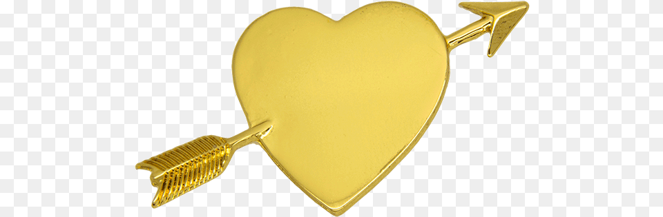 Download Heart With Arrow Pin Gold Arrow In Yellow Heart Free Png