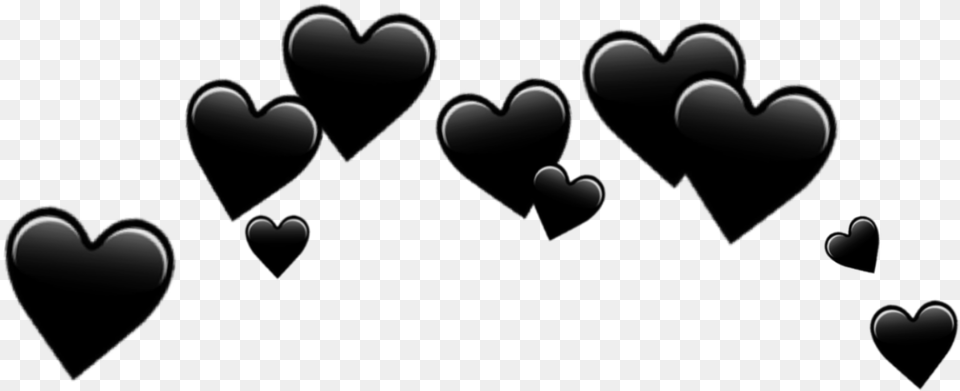 Download Hearts Black Emoji Background Black Heart Crown, Nature, Night, Outdoors, Astronomy Free Transparent Png