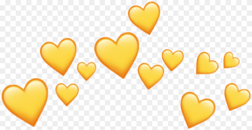 Download Hearts Sticker Yellow Heart Emoji Crown Yellow Heart Crown Png Image