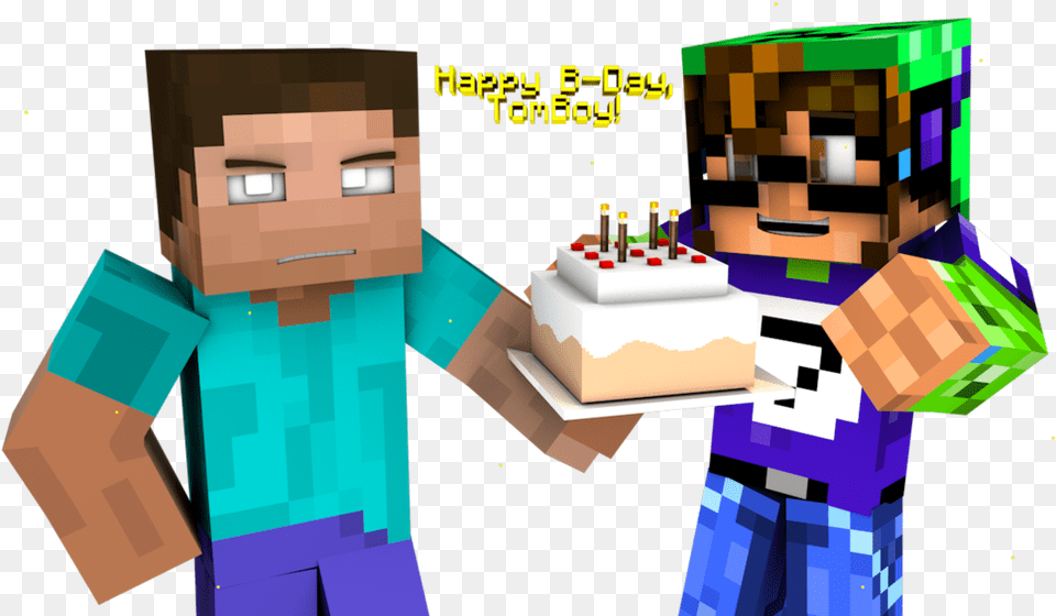 Herobrine Happy Happy Birthday Minecraft Happy Birthday Background, Birthday Cake, Cake, Cream, Dessert Free Png Download