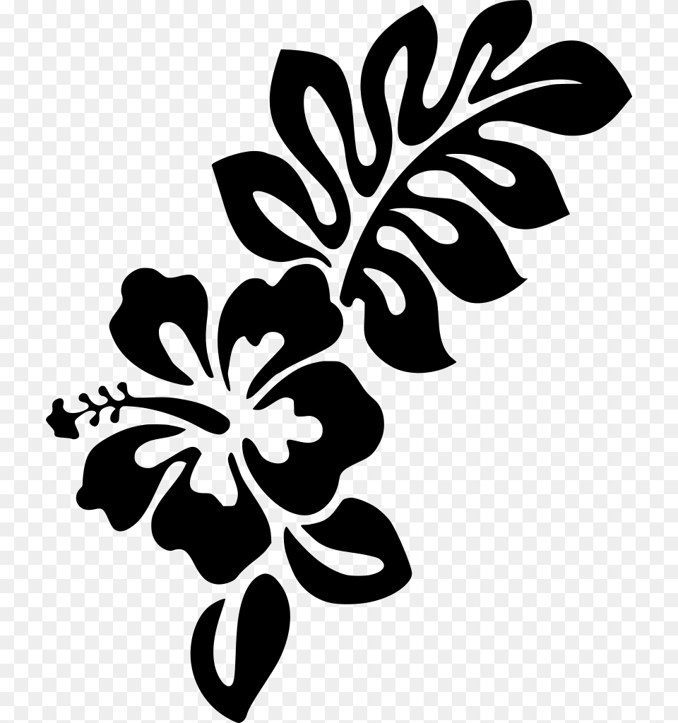 Download Hibiscus Clip Art, Gray Free Transparent Png