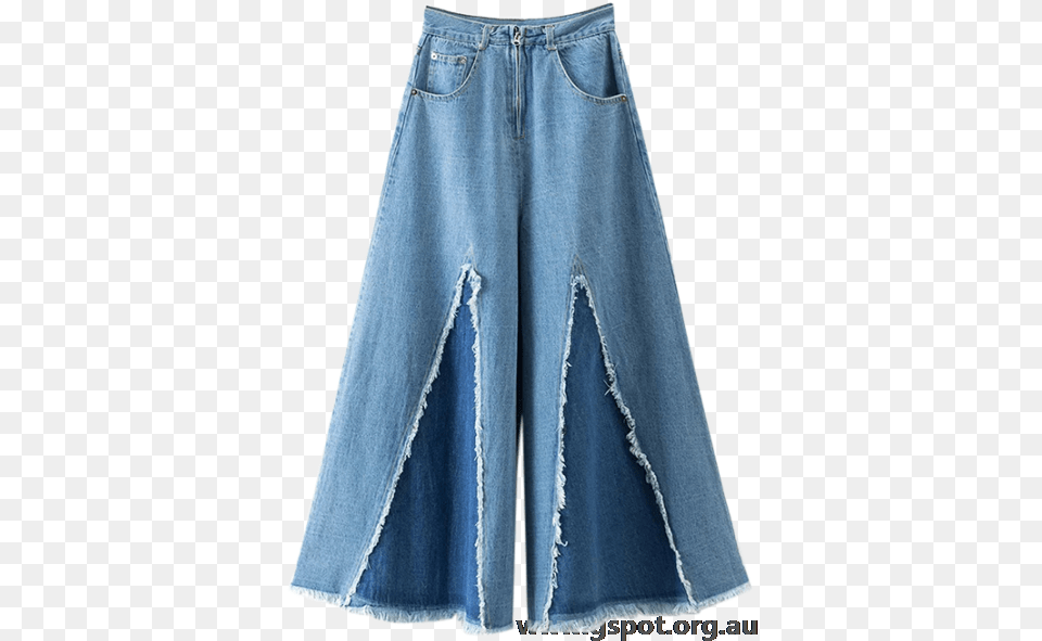 High Rise Frayed Culotte Jeans Pocket, Clothing, Pants, Shorts, Skirt Free Png Download
