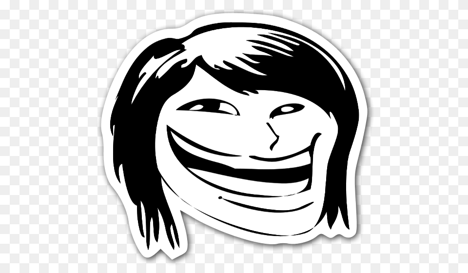 Download Higher Quality Forever Alone Guy Happy Rage Face Troll Face Girl, Stencil, Book, Comics, Publication Png
