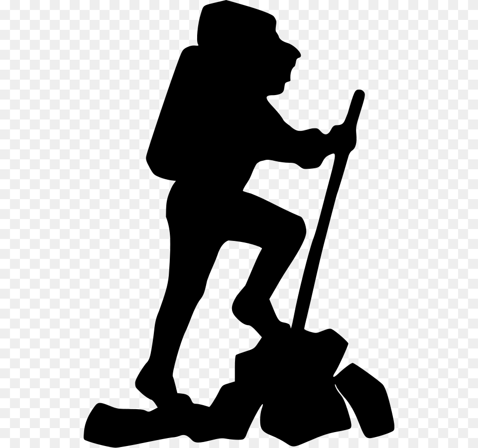 Download Hiker Clipart, Gray Png Image