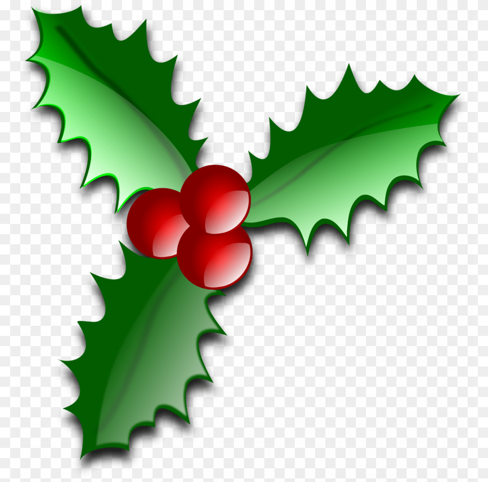 Download Holly Christmas Clipart Christmas Day Common Holly, Leaf, Plant, Food, Fruit Png Image